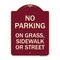 Signmission No Parking on Grass Sidewalk or Street Heavy-Gauge Aluminum Sign, 24" x 18", BU-1824-23697 A-DES-BU-1824-23697 - alternate 1